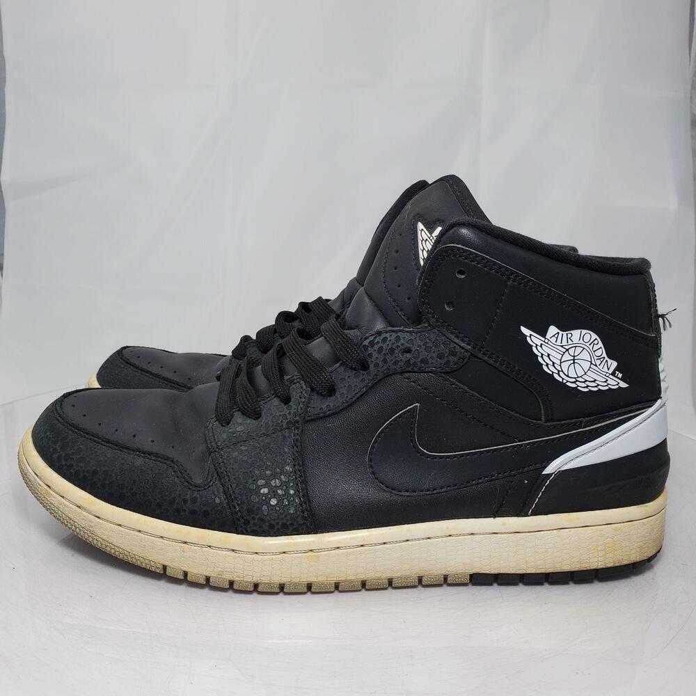 Nike Air Jordan 1 Retro '94 Shoes Men 10 Black Mid Top 644490-010 Sneakers 2013